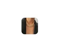 Chunky Choker Necklace for Women Gold Cuban Link Chain Necklace Vintage Heavy Metal Thick Chain Necklac for Women Girls