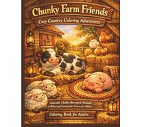 Chunky Farm Friends: Cozy Country Coloring Adventures: Adorable Chubby Barnyard Animals in Relaxing Countryside Scenes for Adults