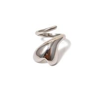 Chunky Large Heart Statement Ring For Women Girls Fashion Exaggerated Open Wrap Knuckle Finger Rings Comfort Fit Personality Minimalist Unique Chic Gift For Holiday Size 7