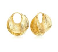 Chunky or Fan Shell boucles d'oreilles pour les femmes-déclaration élégante bijoux, boucles d'oreilles de mode plaqué or, accessoires de mariage de plage