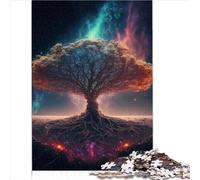 Chunky Puzzle 1000 Piece Puzzle for Adults World Tree Yggdrasil Wood Puzzle Adult Puzzle Game Home Art Decor Stress Reliever Staycation Kill Time 1000pcs（50x75cm）