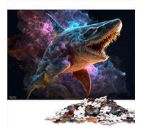 Chunky Puzzle Shark 1000 Piece Jigsaw Puzzles for Adult 100% Recycled Cardboard Adult Puzzle Game Home Art Decor Family Puzzle Game Birthday Gifts 1000pcs（26x38cm）