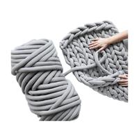 Chunky Yarn Diy Douce Moelleuse, 1000g / balle super épais fil naturel fils bricolage bras volumineux roving tricoter blanc tricot filant diy couverture(Light gray)
