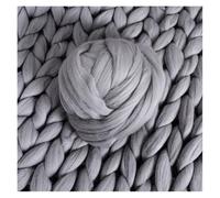 Chunky Yarn Diy Douce Moelleuse, 250g de fils super doux bricolage bras volumineux roving couverture tricot grossière chevreuil à la main coiffe couture(Gray)