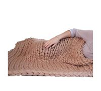 Chunky Yarn Diy Douce Moelleuse, 250g de fils super doux bricolage bras volumineux roving couverture tricot grossière chevreuil à la main coiffe couture(Camel)