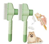 CHUNLIGOUJI Lot de 2 peignes autonettoyants pour animaux de compagnie, peigne autonettoyant, brosse à cheveux, peigne à puces, peigne pour enlever les poils d'animaux, peigne à puces, brosse de