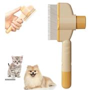 CHUNLIGOUJI Peigne autonettoyant pour animaux de compagnie, peigne autonettoyant pour chat, brosse à cheveux, peigne à puces, peigne pour enlever les poils d'animaux, brosse de toilettage (jaune, 1