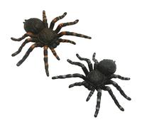 CHUNLINLAODA Araignée Halloween 2 pièces Araignée Réaliste Araignée Plastique Réaliste Decoration Halloween Araignée Réaliste Fausse Araignée Accessoires de Farce Halloween (Noir 1)