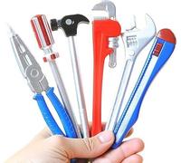 CHUNLINLAODA Lot de 6 stylos à bille à outils en forme de matériel Stylos de forme matérielle stylos à bille fantaisie à encre noire personnalisé ensemble de stylos à outils jouets enfants (Bleu)