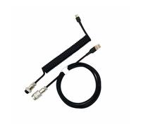 ChunLK Câble enroulé de Type C for Clavier, Blanc et Noir, câble spiralé USB inversé GX16 Aviator, câble USB de Type C enroulé(11)