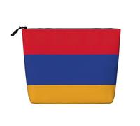 CHUNMINW Trousse de maquillage avec motif drapeau de l'Arménie pour femme, fermeture éclair, trousse de toilette de voyage étanche, noir, One Size