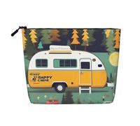 CHUNMINW Trousse de toilette étanche avec fermeture éclair et motif bus Happy Bus pour femme, noir, One Size