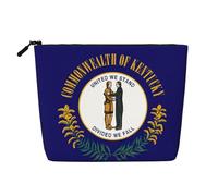 CHUNMINW Trousse de toilette étanche avec fermeture éclair pour femme - Motif drapeau de l'État du Kentucky, noir, One Size