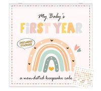 Chunnin Boho Rainbow Calendrier de la première année de bébé avec autocollants Boho Tracker 1ère année livre de première année pour bébé fille ou garçon