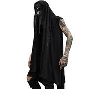 CHUNNUAN Gilet long punk rock pour homme - Style gothique - Sans manches - Noir - Taille unique
