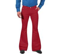 CHUNOTU Pantalon évasé pour homme décontracté avec bas cloche, pantalon chino classique, taille extensible, élégant et confortable, Rouge, L