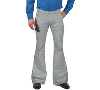 CHUNOTU Pantalon évasé pour homme décontracté avec bas cloche, pantalon chino classique, taille extensible, élégant et confortable, gris, L