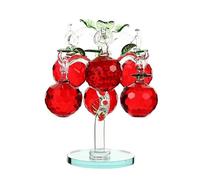 ChunRan Li89 Lot de 6 décorations en verre de 10,4 cm en forme de pommier en cristal pour travaux manuels, bureau (rouge, 6 pièces/pomme)