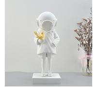ChunRan Li89 Nordic Art Statuettes de fille de plongée sous-marine Banksy Sculpture de rue Angleterre Jouet de collection en résine Pigeon Girl Statue Décoration d'intérieur Cadeau (Blanc)