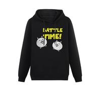 CHUNTUO The Battle Cats Cat Game Black Hoodie Graphic Mens Sweatshirts Unisex Hooded XXL