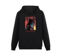 CHUNWANG Men's Heavyweight Hooded Exumer Possessed Fire German Thrash Metal Hoodies Men Hoody Long Sleeve Pullover Sweatshirt with Drawing Pocket Size L