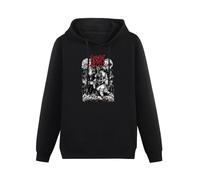 CHUNWANG Men's Heavyweight Hooded Napalm Death Wolf I Feed Hoodies Men Hoody Long Sleeve Pullover Sweatshirt with Drawing Pocket Size S