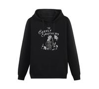 CHUNWANG Men's Heavyweight Hooded Retro 1958 Tour The Everly Brothers Hoodies Men Hoody Long Sleeve Pullover Sweatshirt with Drawing Pocket Size XXL