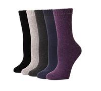 CHUNXVLI Chaussette Chaude 5 Paires De Chaussettes De Randonnée, Bottes Épaisses Et Chaudes d'hiver, Confortables, Mi-Tube, Douces Chaussettes Hiver Soquettes(Set1)