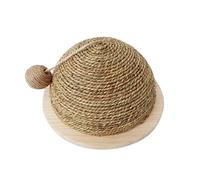 CHUNXVLI Griffoir pour chats, tapis à griffer pour chat, plaque inférieure en bois, paille, griffe de meulage semi-circulaire pour chats, fournitures de meubles pour intérieur