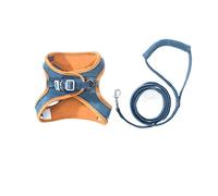 CHUNXVLI Laisse pour Animaux Chien Pet Harnais Et Laisse Ensemble Chiot Chats Gilet Harnais Collier pour Animaux De Compagnie Confortable Collier Collier Toutes Races(Blue,56-65cm)