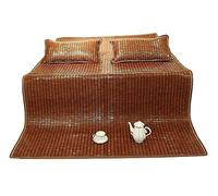 CHUNXVLI Matelas De Couchage D'été Chambre À Coucher Bambou Été Refroidissement Matelas De Couchage Pliant Climatisation Tapis Carbonisé Mahjong Topper(W*L:1.35 * 1.95m(53 * 77in))