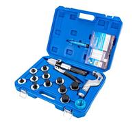 CHUOZI Extenseur de tube hydraulique pour tuyau en cuivre et aluminium, kit de sertissage compact avec cutter, ébavurage et 7 têtes, outils et équipement CVC