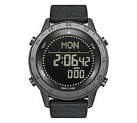 CHUOZI Montre-bracelet numérique pour homme - Avec boussole et chronographe - Étanche - 50 m - Étanche - Avec rétroéclairage EL - Podomètre - Bracelet en silicone PU, Noir , 50