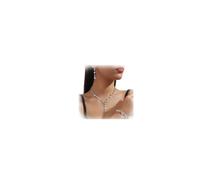 CHUOZI Parure de collier et boucles d'oreilles en strass pour mariée - Collier et boucles d'oreilles en cristal - Collier plastron en strass - Accessoires de cou pour femme (noir)
