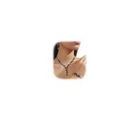 CHUOZI Parure de collier et boucles d'oreilles en strass pour mariée - Collier et boucles d'oreilles en cristal - Collier plastron en strass - Accessoires de cou pour femme (noir), taille unique, Bois
