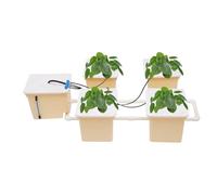 CHUOZI Système hydroponique DWC à 5 seaux, kit de culture profonde de 9 gallons avec pompe à air 4 W et galets d'argile, pierre et dispositif de niveau d'eau pour légumes à feuilles intérieur