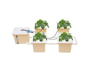CHUOZI Système hydroponique DWC à 5 seaux, kit de culture profonde de 9 gallons avec pompe à air 4 W et galets d'argile, pierre et dispositif de niveau d'eau pour légumes à feuilles intérieur