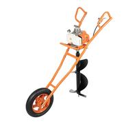 CHUOZI Tarière mobile de brouette 63 CC - 2 temps - 3 HP - Pour clôture, essence avec embout de 28 cm - Pour plantation d'arbres de jardin (orange)