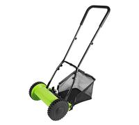 CHUOZI Tondeuse à gazon à bobine poussée de 45,7 cm, 5 lames réglables en hauteur avec sac de collecte de 23 L, pour graden, trottoirs, allées, cours