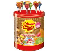 Chupa Chups – Tubo 50 Sucettes The Best Of – Pulpe de fruit, Cola et Milky – 0,6 kg