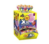 Chupa Chups - Boite de 60 Sucettes XXL Avec Coeur Bubble Gum - Parfums Fraise, Pomme, Cola pour la Sucette + Chewing Gum - Géantes - 1,74 Kg