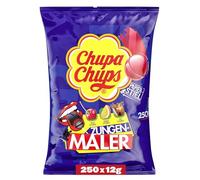 Chupa Chups Lollipops Langue Teintée, Sucette, Cola, Orange, Cerise, 250 Pièces, 3 kg