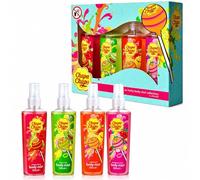 Chupa Chups Lot de 4 brumes corporelles parfumées Kirsche, Melone, Erdbeere & Tutti Frutti, 4 x 100 ml