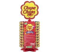 Chupa Chups - Roue de 200 Sucettes à la Pulpe de Fruit, Cola et Milky - Présentoir Original Collector des Boulangeries
