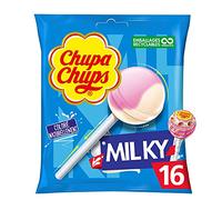 Chupa Chups Sachet De 16 Sucettes Bonbons Milky, Lot de 8