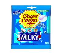 CHUPS - Bonbons Sucettes Milky - goût lait CHUPA | Savoureux et onctueux | Pour un moment gourmand | le sachet de 16-192 g | LOT DE 4