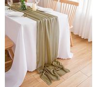 CHUQING Chemin de Table en Mousseline Mariage Noël Marron Clair | Chemin de Table en Mousseline pour Mariage Anniversaire Baptême Noël Communion Fêtes Réceptions Décoration de Table Élégante
