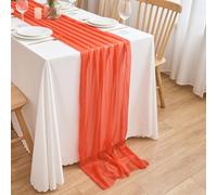 CHUQING Chemin de Table en Mousseline Mariage Noël Orange