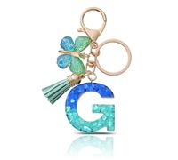 CHUQING Porte Clé Lettre Femme Papillon | Initiale Brillante avec Papillon et Petit Pompon, Idéale pour Décorer Clés, Sac ou et Offrir un Cadeau Attentionné
