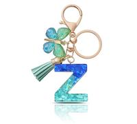 CHUQING Porte Clé Lettre Femme Papillon Pompon | Initiale Brillante avec Papillon et Petit Pompon, Idéale pour Décorer Clés, Sac ou et Offrir un Cadeau Attentionné